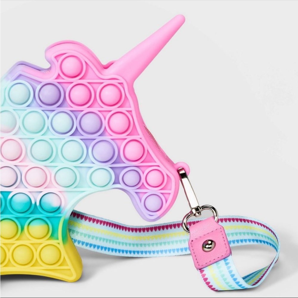 Cat & Jack Rainbow Unicorn Pop-It Cross Body Bag - Picture 2 of 2
